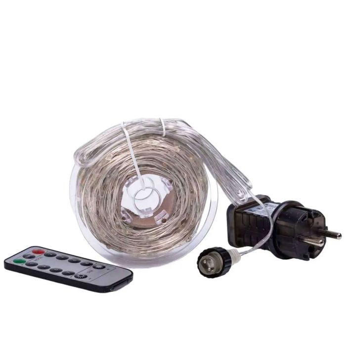 Гірлянда Роса Крапля 50 метрів 500 LED лампочок світлодіодна гірлянда в котушці мідний дріт 50 м 8 функцій + пульт Синій