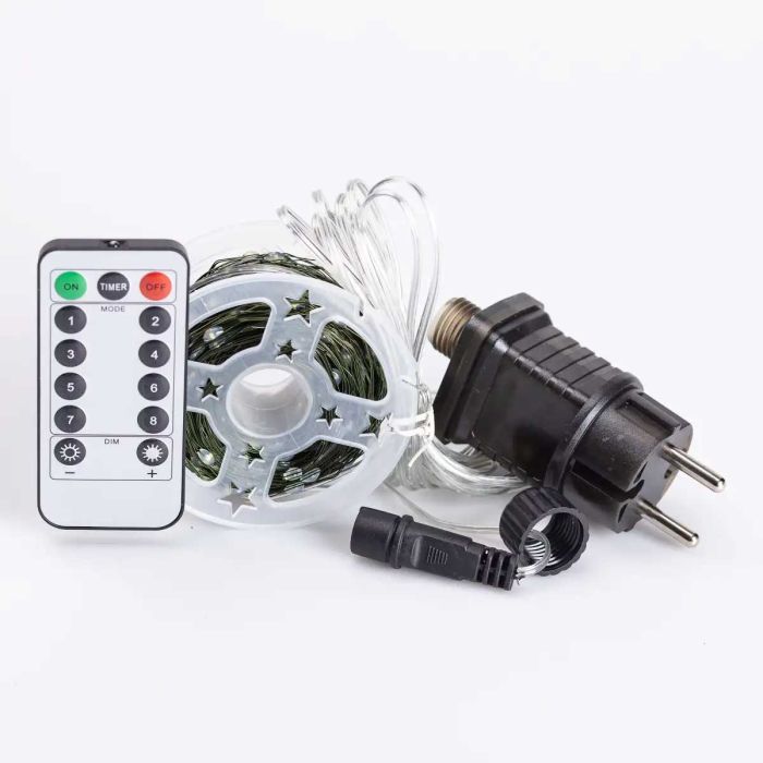 Гірлянда роса на пульті 50 метрів на 500 led світлодіодів крапля на зеленому дроті синя 500L50MGBL