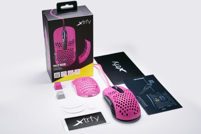 Mouse Xtrfy M42, USB-A, RGB, Рожевий