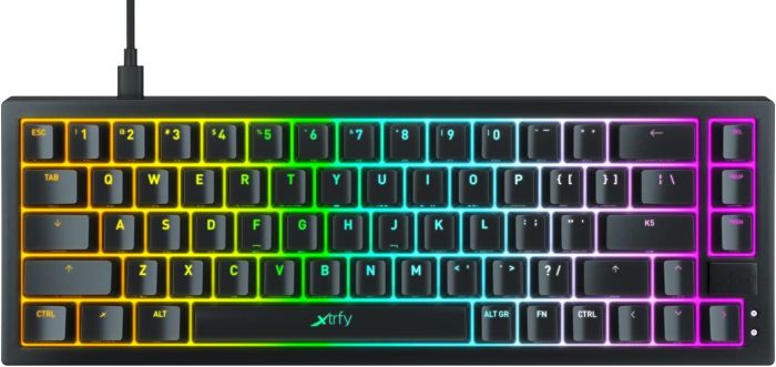Клавіатура механічна Xtrfy K5 68Key, Kailh Red, USB-A, EN/UA, Hot-swap, RGB, Чорний