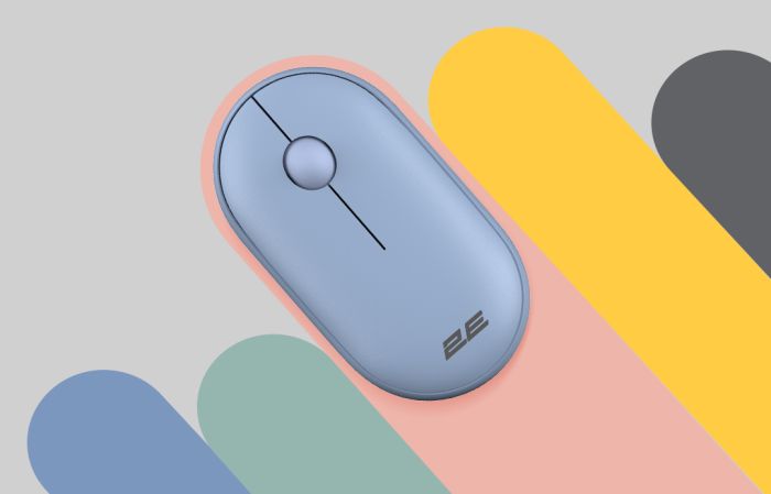 Мышь 2E MF300 Silent, WL/BT, синий
