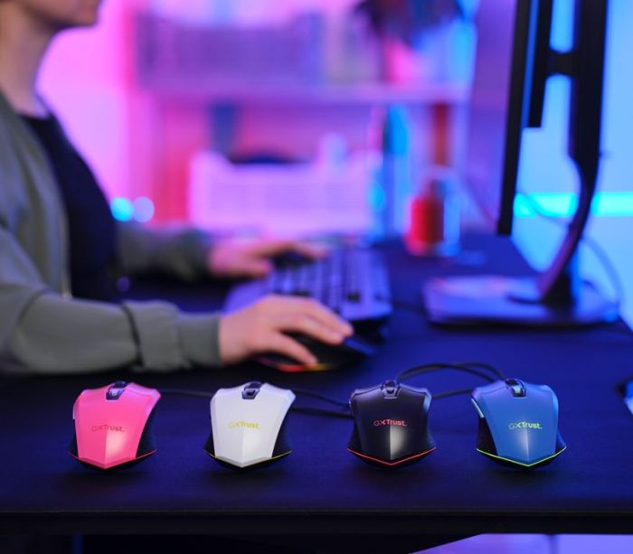 Миша Trust GXT 109 Felox, RGB, USB-A, рожевий