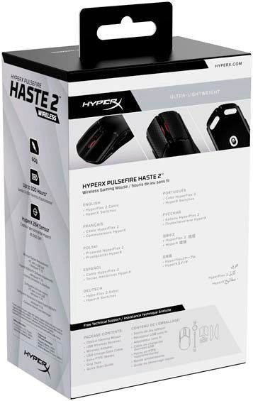 Миша HyperX Pulsefire Haste 2, RGB, USB-A/WL/BT, чорний