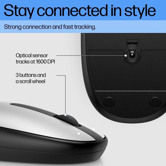 Мышь HP 240, BT, серебристый