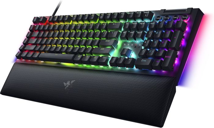 Razer Keyboard mechanical BlackWidow V4, 114key, Yellow Switch, USB-A, EN/RU, RGB, black
