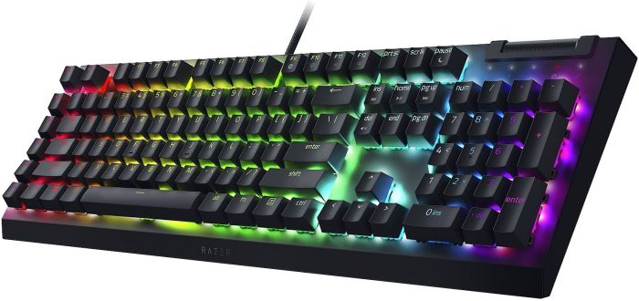 Клавіатура механічна Razer BlackWidow V4 X, 110key, Yellow Switch, USB-A, EN/RU, RGB, чорний