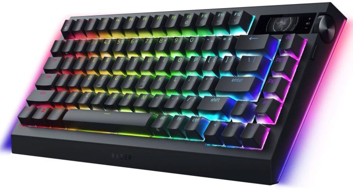 Клавиатура механическая Razer BlackWidow V4 Pro 75%, 81key, Mechanical Switches Gen-3, USB-A/WL/BT, EN, RGB, чёрный