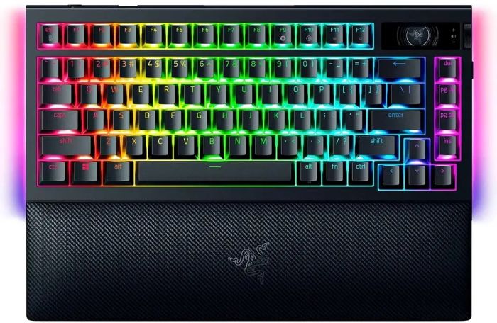 Клавиатура механическая Razer BlackWidow V4 Pro 75%, 81key, Mechanical Switches Gen-3, USB-A/WL/BT, EN, RGB, чёрный
