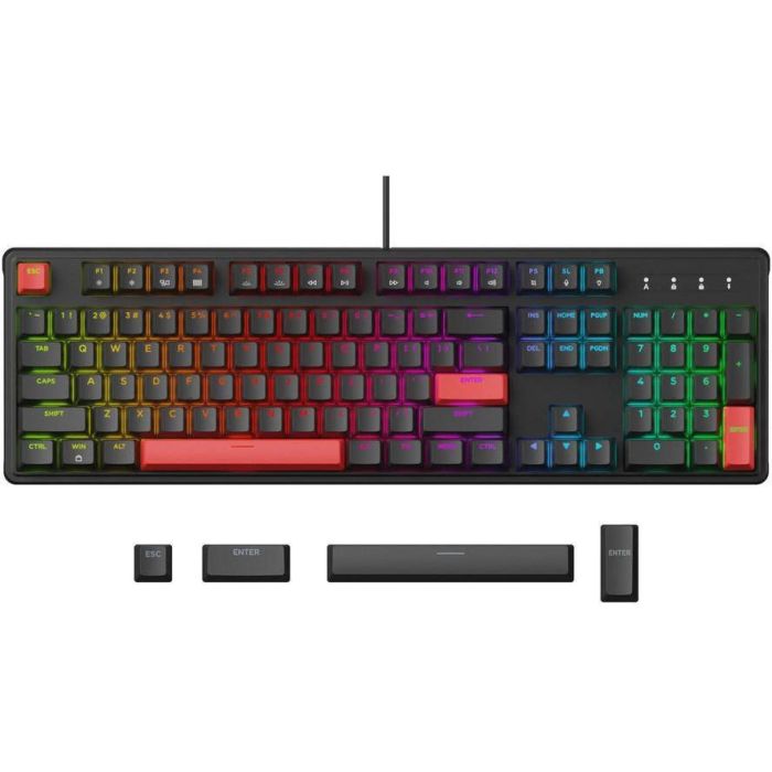 Клавіатура механічна Lemokey  X3 104Key, Keychron Red, USB-A, QMK/VIA, Hot-Swap, EN/UKR, RGB, чорний