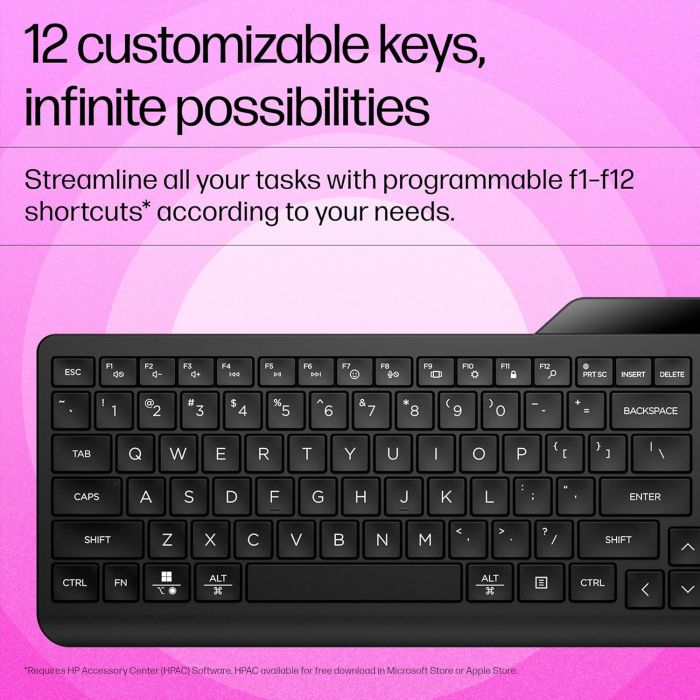 Клавиатура мембранная HP 460 Multi-Device 102key, BT, EN/UK, чёрный