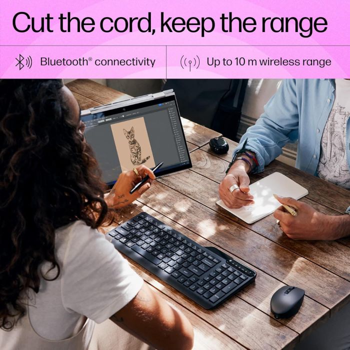 Клавиатура мембранная HP 460 Multi-Device 102key, BT, EN/UK, чёрный