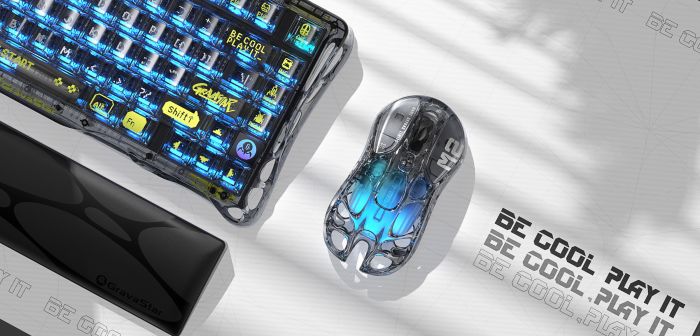 Мышь GravaStar Mercury M2, BT/WL/USB-A, RGB, черный