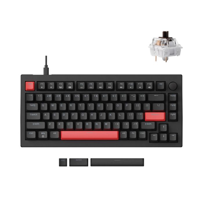 Клавіатура механічна Lemokey X4 84Key, Keychron Brown, USB-A, QMK/VIA, Hot-Swap, EN/UKR, RGB, чорний