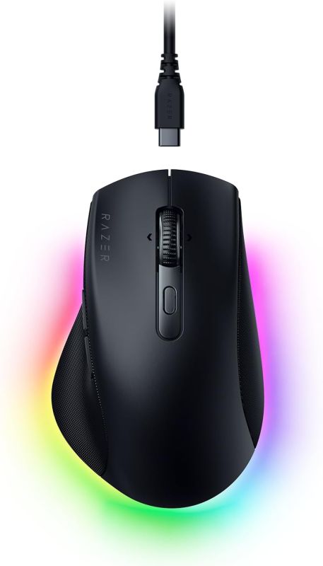 Миша Razer Pro Click V2, RGB, USB-A/WL/BT, чорний