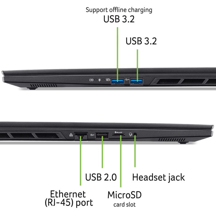 Ноутбук Acer Nitro 16S AN16S-61 16" WUXGA IPS, AMD R7-350, 32GB, F1TB, NVD5060-8, Lin, чорний