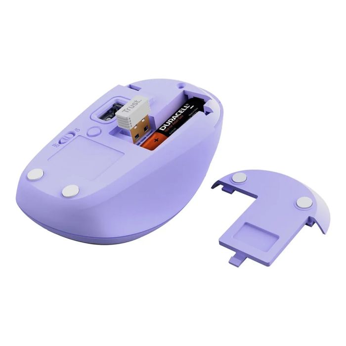 Mouse Trust Yvi+ Compact Multi-Device, WL/BT/USB-A, фіолетовий