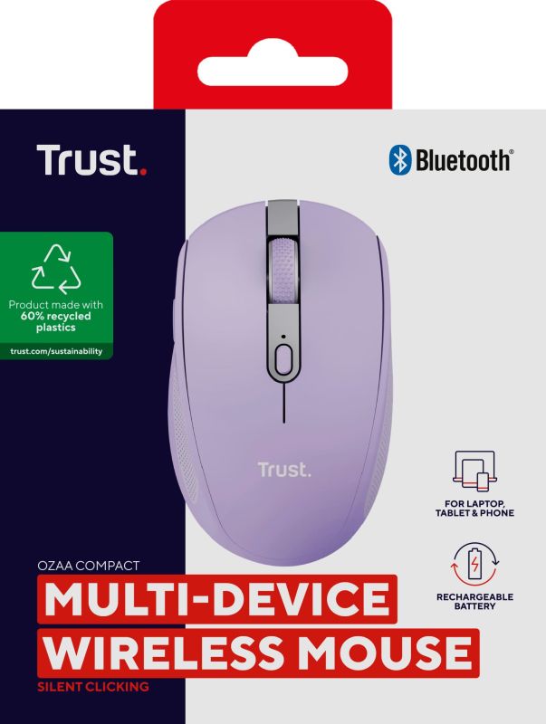 Миша Trust Ozaa Compact Multi-Device, WL/BT, фіолетовий