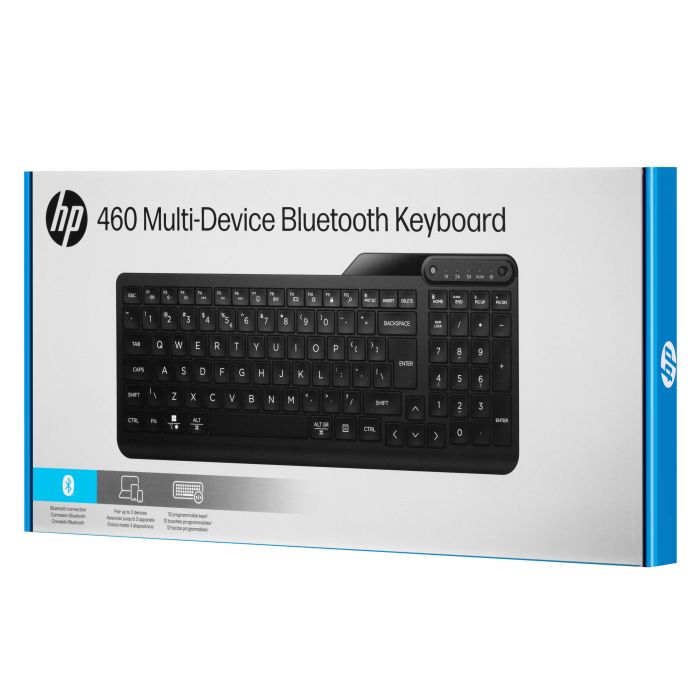 Клавиатура мембранная HP 460 Multi-Device 102key, BT, EN/UK, чёрный