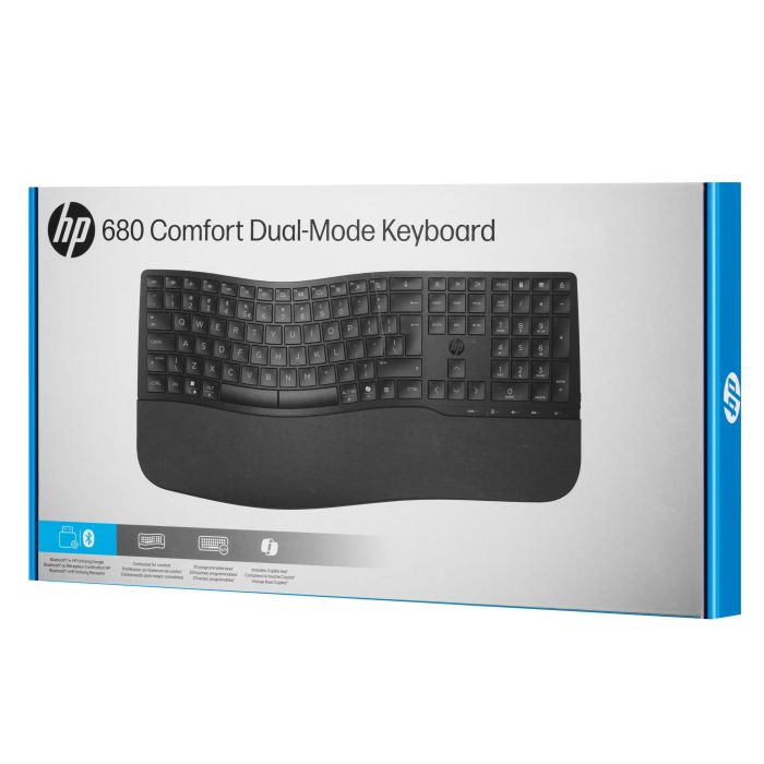 Клавіатура мембранна HP 680 Comfort Dual-Mode 111key, BT, EN/UK, чорний