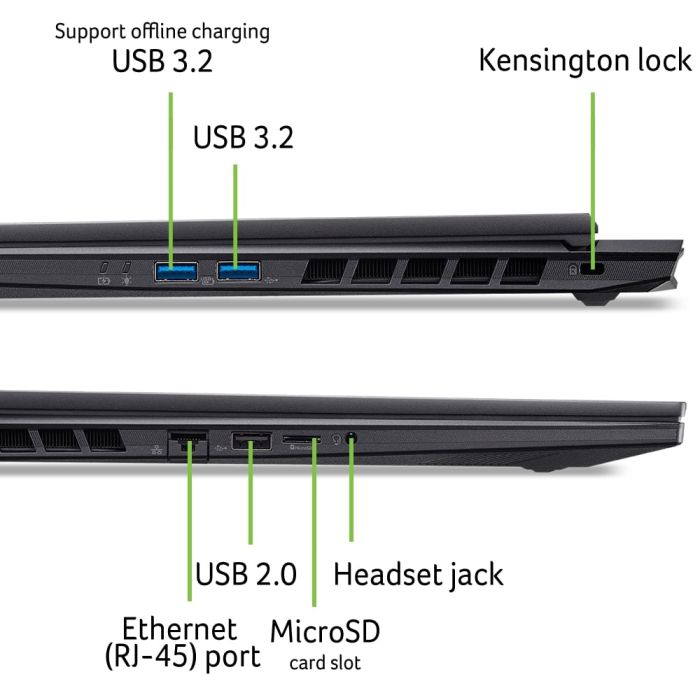 Acer Notebook Nitro 18 AN18-61 18" WQXGA IPS, AMD R7-350, 32GB, F1TB, NVD5070Ti-12, Lin, black