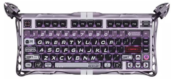 Клавіатура механічна GravaStar Mercury V75 Pro 80keys, Magnetic Jade Gaming, 8K, USB-A, RGB, Iron Purple