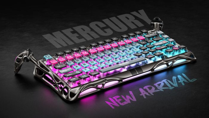 Клавіатура механічна GravaStar Mercury V75 Pro 80keys, Magnetic Jade Gaming, 8K, USB-A, RGB, Cyberpunk