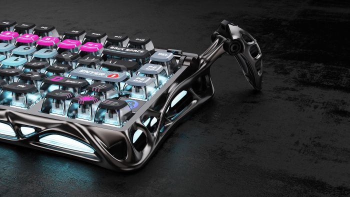 Клавіатура механічна GravaStar Mercury V75 Pro 80keys, Magnetic Jade Gaming, 8K, USB-A, RGB, Cyberpunk