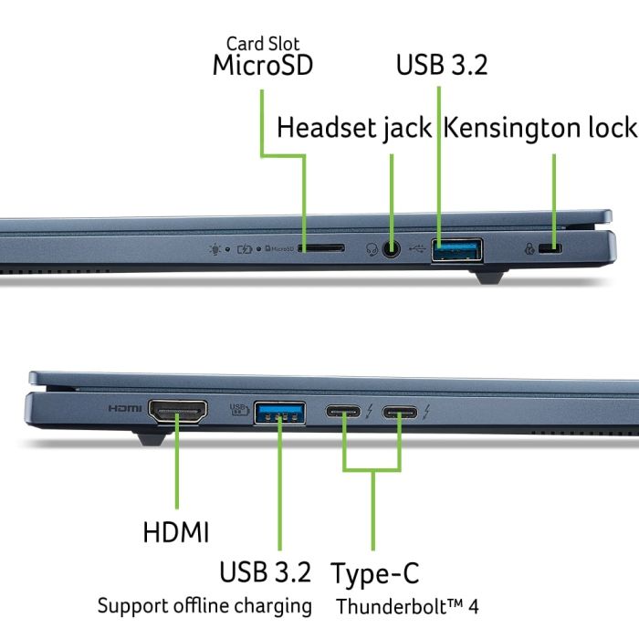 Ноутбук Acer Swift Go 14 SFG14-75 14" WUXGA OLED, Intel U9-288V, 32GB, F1TB, UMA, Win11, синий