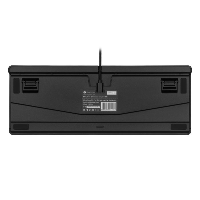 Клавіатура механічна Keychron C3 Pro V2 87Key, K pro Red, USB-A, QMK, Hot-swap, 8K, EN/UKR, RGB, чорний