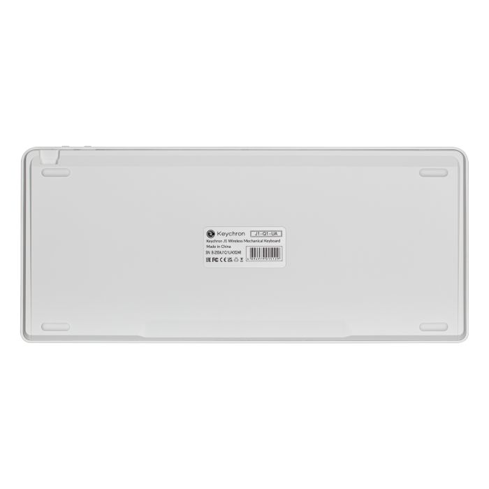 Клавіатура механічна Keychron J1 82Key, K pro Red, WL/BT/USB-A, QMK, Hot-swap, EN/UKR, RGB, білий