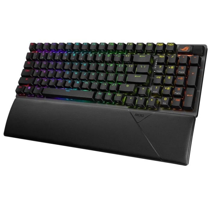 Клавіатура механічна ASUS ROG Strix Scope II, 96key, NX Snow, USB-A/WL/BT, EN/UK, RGB, чорний