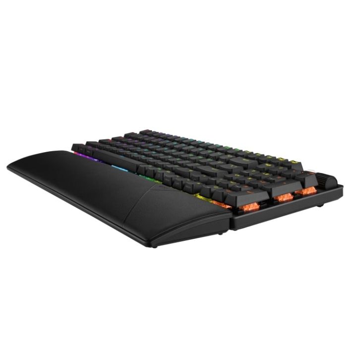 Клавіатура механічна ASUS ROG Strix Scope II, 96key, NX Snow, USB-A/WL/BT, EN/UK, RGB, чорний