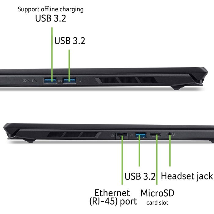 Ноутбук Acer Nitro V 16S ANV16S-71 16" WUXGA IPS, Intel 5-210H, 32GB, F1TB, NVD5050-8, Lin, чорний
