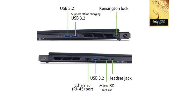 Ноутбук Acer Predator Helios 18 PH18-73 18" WQUXGA IPS, Intel U9-275HX, 96GB, F4TB, NVD5090-24, Win11P, чорний