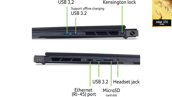 Ноутбук Acer Predator Helios 18 PH18-73 18" WQXGA IPS, Intel U9-275HX, 32GB, F1TB, NVD5080-16, Lin, чорний