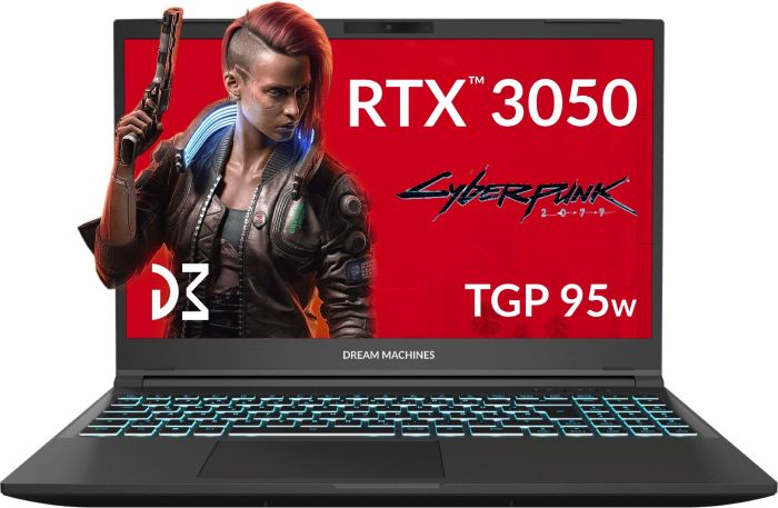 Dream Machines Notebook RG3050-15 15.6FHD IPS, Intel i7-13620H, 16GB, F1TB, NVD3050-4, DOS, black