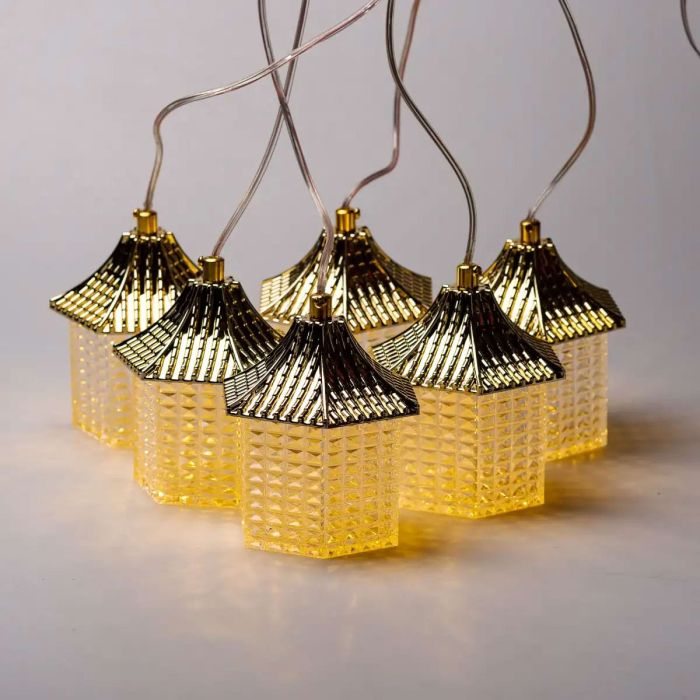 Гірлянда штора з фігурками Ліхтар 3 метри 6 ламп тепле жовте світло 6L3MLIG