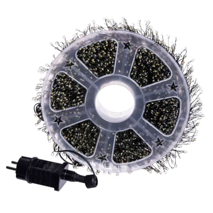 Новорічна гірлянда кімнатна роса Хвойна лапа 50 м 1500 LED зелений провід Синє сяйво D1500L50MGBL