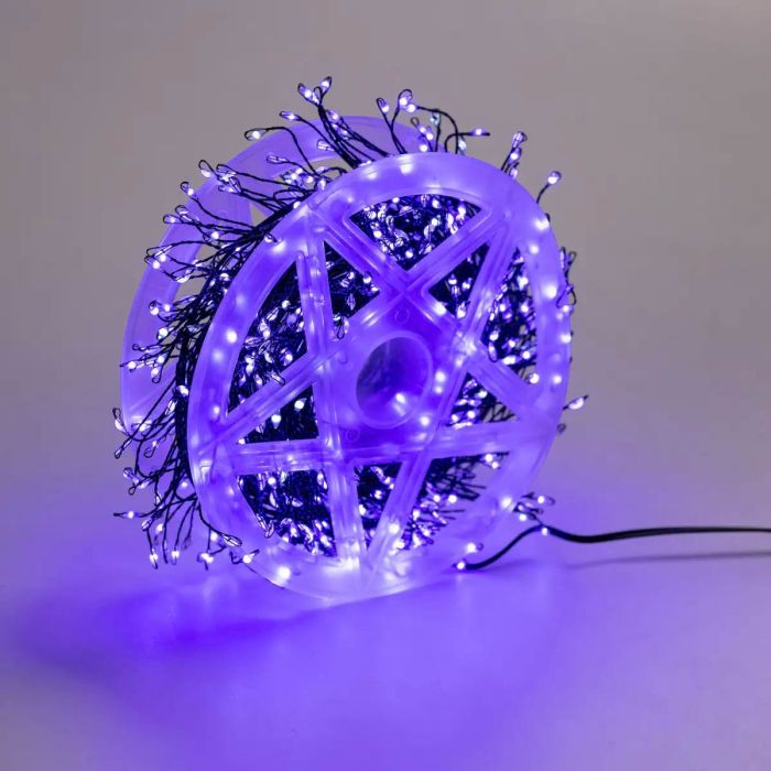 Гірлянда роса мішура 30 метрів хвойна лапа 640 led світлодіодів зелений дріт синя D1750BL