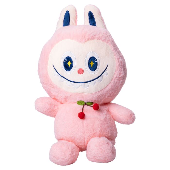 Дитяча м'яка іграшка Лабубу з пледом 54 см плюшева Рожева ТМ COLORFUL HOME LAB3P