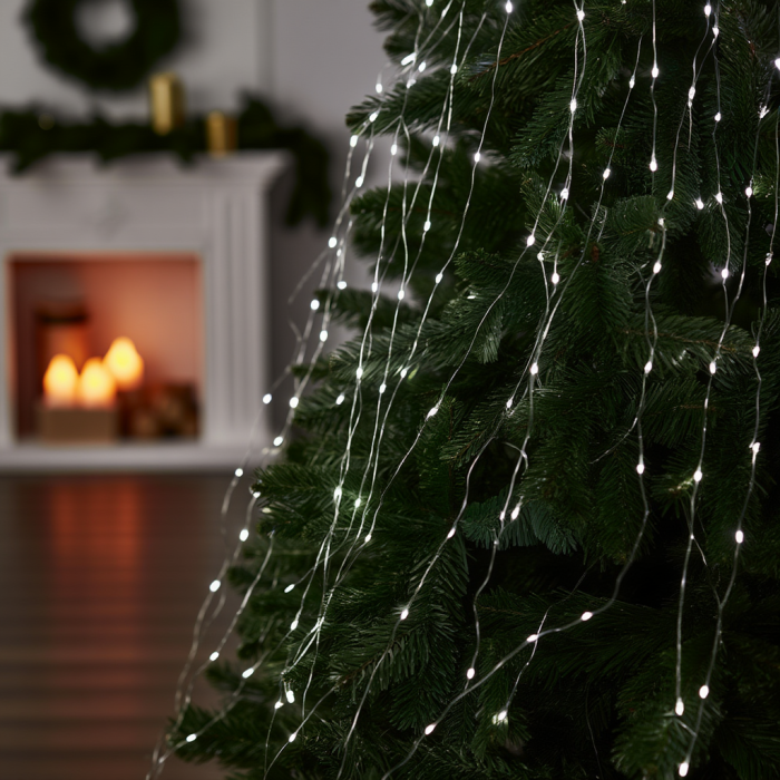 Гірлянда Кінський хвіст 3 м 20 ліній на 600 led лампочок на мідному дроті від мережі Білий 1733015W