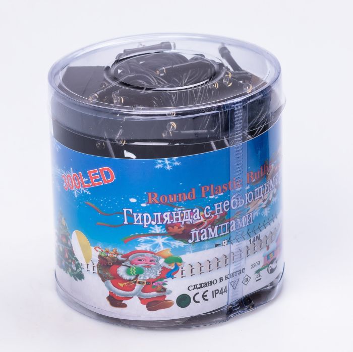 Гірлянда нитка 14м на 161 LED лампочок світлодіодна чорний провід 8 режимів роботи M300LEDML