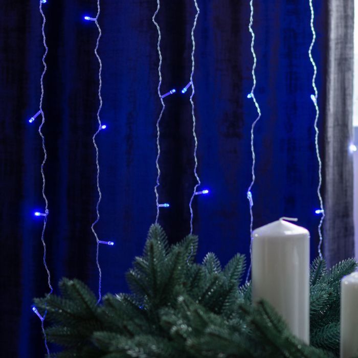 Гірлянда штора світлодіодна GarlandoPro 160LED 8 ліній 1,5х1,5 м гірлянда на штору Синій ZWM2160LEDBL