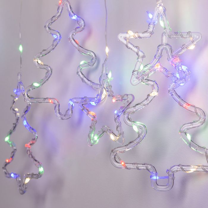 Гірлянда штора світлодіодна GarlandoPro зірка та ялинка 120LED 3х0,9 м 8 режимів 1733069ML