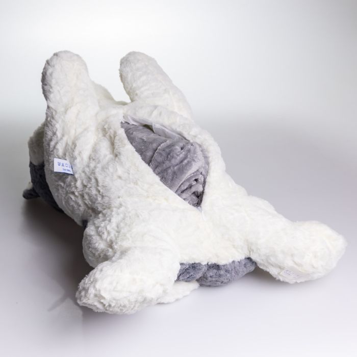 М'яка іграшка-плед, подушка 3 в 1 Хаскі плед в іграшці 50×30×26 (см) Сірий 7124G