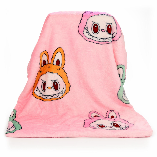 М'яка іграшка-плед, подушка 3 в 1 Лабубу 50 см Синій ТМ COLORFUL HOME LAB1BL