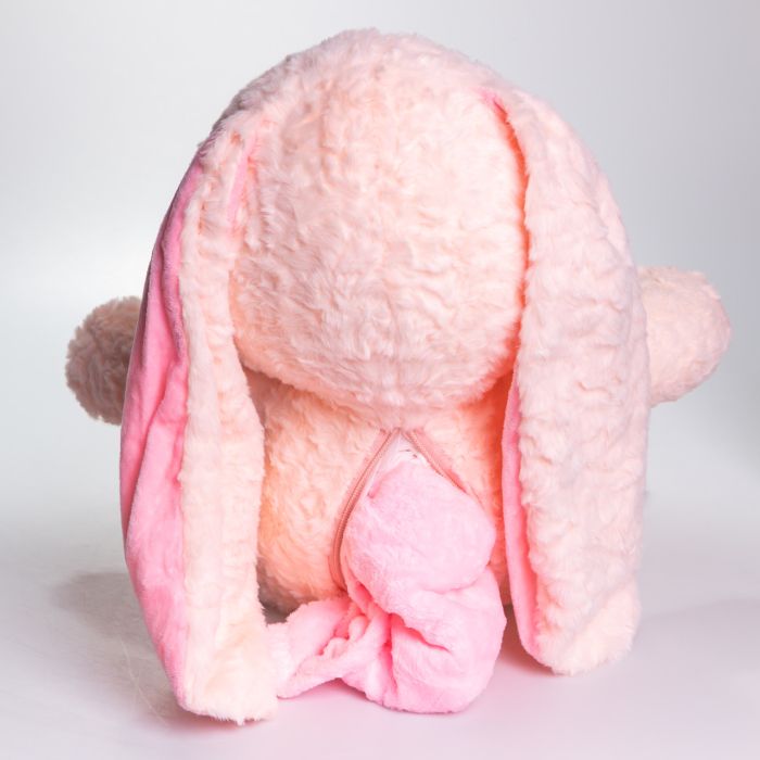 М'яка іграшка-плед, подушка 3 в 1 Зайчик плед в іграшці 35×32×40 (см) дитячий плед іграшка Рожевий 509-9P 509-9P