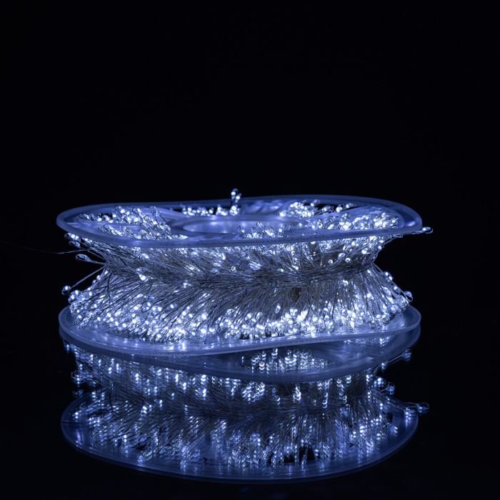 Новорічна гірлянда кімнатна роса Хвойна лапа 50 м 1500 LED білий провід Біле сяйво D1500L50MWW