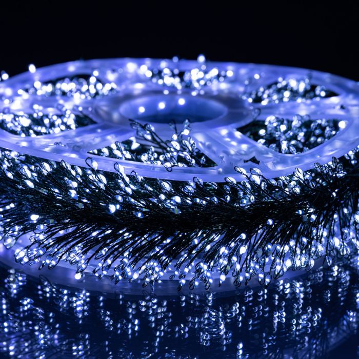 Новорічна гірлянда кімнатна роса Хвойна лапа 50 м 1500 LED зелений провід Біле сяйво D1500L50MGW