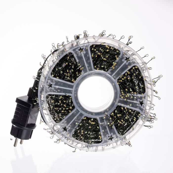 Новорічна гірлянда кімнатна роса Хвойна лапа 50 м 1500 LED зелений провід Жовте сяйво D1500L50MGY